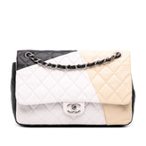 Jumbo Classic Tricolor Lambskin Colorblock Double Flap
