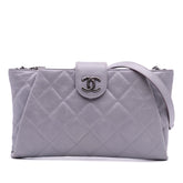 Quilted Glazed Calfskin Coco Pleats Chain Clutch
