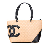 Large Quilted Lambskin Cambon Ligne Tote