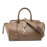Baby Suede Trimmed Leather Downtown Cabas Satchel
