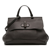 Medium Leather Bamboo Daily Satchel