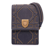 Studded Denim Vertical Diorama Crossbody