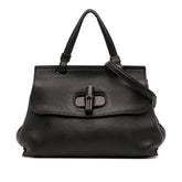 Small Leather Bamboo Daily Satchel