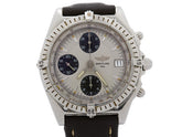 Breitling Chronomat Chronometer Automatic Watch stainless Steel Dial and leather bracelet