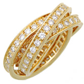 Cartier Trinity Ring 18K Tricolor Gold with Diamonds