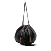 Lambskin and Satin Reversible Sac Cordon Bucket Bag
