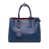 Medium Saffiano Cuir Double Satchel