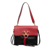 Medium Colorblock Calfskin Vring Shoulder Bag