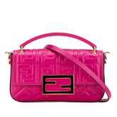 Zucca Embossed Leather Baguette Phone Pouch Satchel