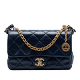 CC Quilted Lambskin Coin Chain Flap