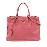 Medium Saffiano Lux Galleria Double Zip Satchel