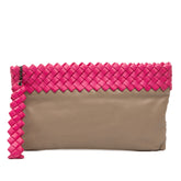 Intrecciato Trimmed Bicolor Nappa Clutch
