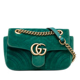 Small GG Marmont Matelasse Velvet Shoulder Bag