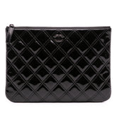 Medium Quilted Patent O Case Clutch