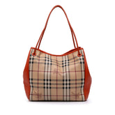 Small Leather Trimmed Haymarket Check Coated Canvas Canterbury Tote