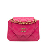 CC Quilted Lambskin Flap Clutch On Chain