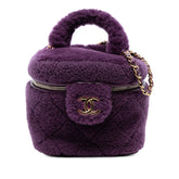 Small Quilted Shearling Vanity Case