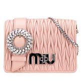 Matelasse Nappa Crystal Chain Buckle Crossbody