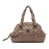 Distressed Lambskin Lady Braid Bowler Bag