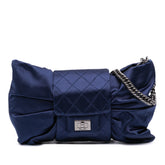 CC Satin Bow Clutch with Chain