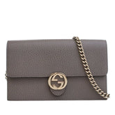 Leather Interlocking G Dollar Wallet on Chain