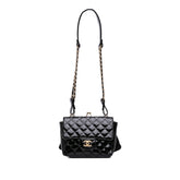 Mini Patent Lace Kiss Lock Flap Double Bag