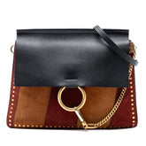 Medium Calfskin and Stitched Suede Faye Crossbody