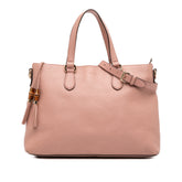 Leather Bamboo Tassel Satchel