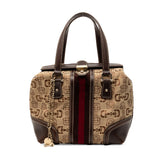 Horsebit Canvas Web Treasure Handbag