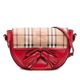 Patent Leather and Haymarket Check Coated Canvas Maydown Crossbody
