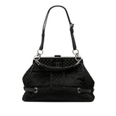 CC Check Embossed Velvet Belted Side Frame Bag