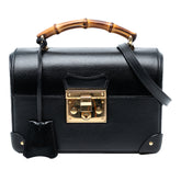 Small Leather Bamboo Padlock Satchel