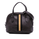 Mini Leather Web Dome Satchel