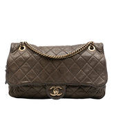 Large Quilted Iridescent Calfskin Shiva Flap