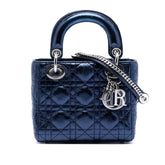 Mini Metallic Calfskin Cannage Lady Dior