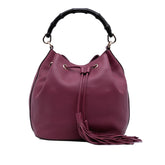 Pebbled Calfskin Miss Bamboo Bucket Bag