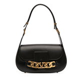 Medium Leather Vlogo Chain Shoulder Bag