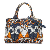 Small Floral Printed Canvas Canapa Satchel