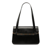 House Check Trimmed Leather Shoulder Bag