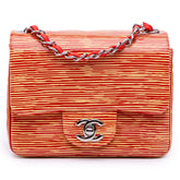 Mini Square Classic Patent Striped Single Flap