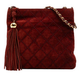 CC Quilted Suede Tassel Crossbody