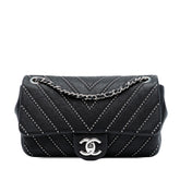 Small Chevron Calfskin Stud Wars Flap