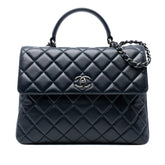 Large Lambskin Trendy CC Top Handle Flap