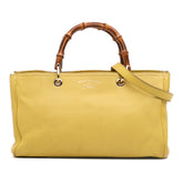 Medium Calfskin Bamboo Shopper Satchel