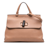 Medium Leather Bamboo Daily Satchel