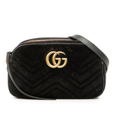 Small GG Marmont Matelasse Velvet Crossbody