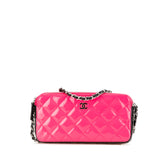 Bicolor Patent Double Zip Wallet on Chain