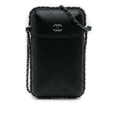 CC Quilted Lambskin Chain Around Phone Holder