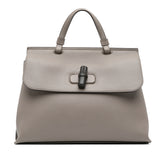 Medium Leather Bamboo Daily Satchel