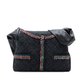 Quilted Wool and Lambskin Girl Bag